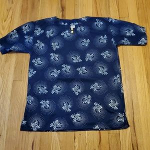 Lightweight floral spiral print blouse